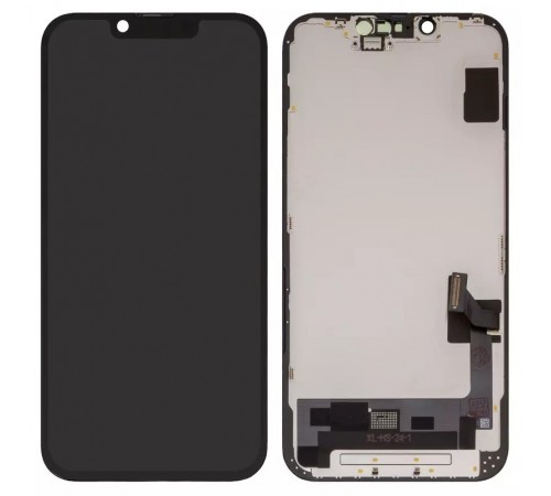 Дисплей для iPhone 14, черный, с рамкой, High Copy (OLED), OEM hard