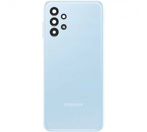 Задняя панель корпуса для Samsung A135 Galaxy A13, голубая + стекло камеры Задняя панель корпуса для Samsung A135 Galaxy A13, голубая + стекло камеры