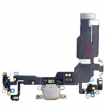 Шлейф для iPhone 15, коннектора зарядки, желтый, с микрофоном, Original (PRC)