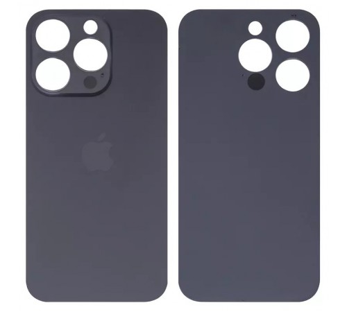 Задня панель корпусу для iPhone 15 Pro, чорна, не потрібно знімати скло камери, High Copy big hole