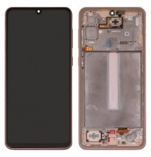 Дисплей для Samsung A336 Galaxy A33 5G, розовый, с рамкой, Original (PRC), peach