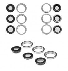 Скло камери для iPhone 12 Pro Max, сріблясте, з рамкою, комплект 3 шт.