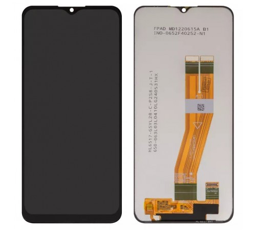Дисплей для Samsung A025F/DS Galaxy A02s, M025 Galaxy M02s, чорний, без рамки, Original (PRC), з жовтим шлейфом, (160,5x72 mm)