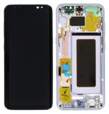 Дисплей для Samsung G950 Galaxy S8, серый (Orchid Gray), с рамкой, High Copy (OLED), широкая рамка