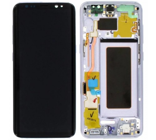 Дисплей для Samsung G950 Galaxy S8, серый (Orchid Gray), с рамкой, High Copy (OLED), широкая рамка
