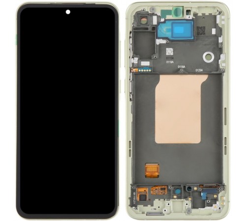 Дисплей для Samsung A556 Galaxy A55, желтый (Lemon), с рамкой, Original