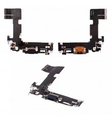 Шлейф для iPhone 13, коннектора зарядки, черный, с микрофоном, с коннектором, Original (PRC), Lightning