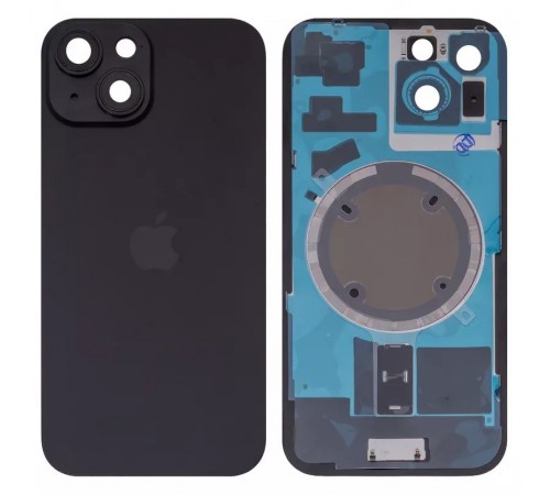 Задняя панель корпуса для iPhone 15, черная + стекло камеры, Original (PRC)