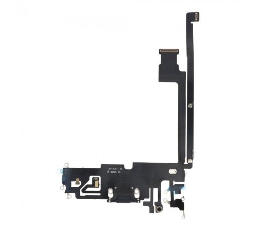 Шлейф для iPhone 12 Pro Max, коннектора зарядки, синий (Pacific Blue), с микрофоном, с компонентами, Original (PRC)