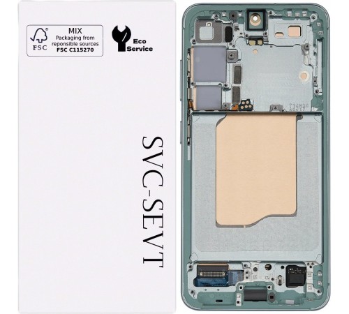 Дисплей для Samsung S931 Galaxy S25, зеленый (Mint), с рамкой, Original, сервисная упаковка, #GH82-36329B
