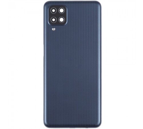 Задняя панель корпуса для Samsung M127 Galaxy M12, черная, Copy + стекло камеры