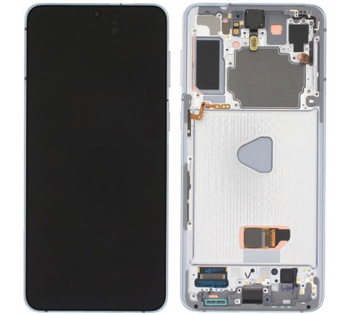 Дисплей для Samsung G991 Galaxy S21 5G, білий (Phantom White), з рамкою, High Copy (OLED)