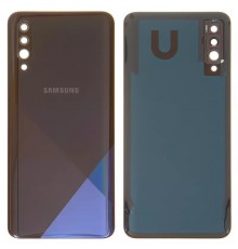 Задня панель корпусу для Samsung A307F/DS Galaxy A30s, чорна (Prism Crush Black) + скло камери