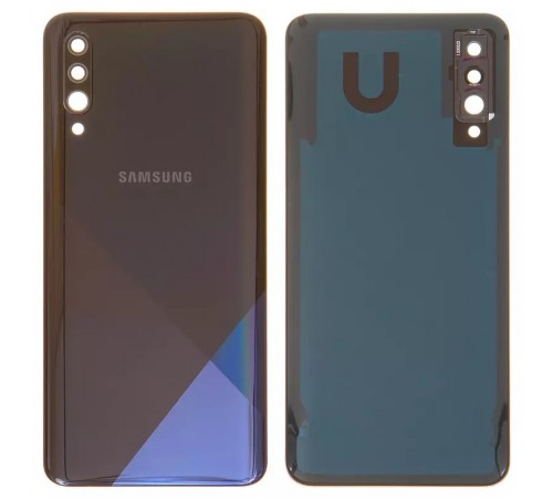 Задняя панель корпуса для Samsung A307F/DS Galaxy A30s, черная (Prism Crush Black) + стекло камеры