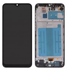 Дисплей для Samsung M215 Galaxy M21, M305 Galaxy M30, M307 Galaxy M30s, M315 Galaxy M31, черный, с рамкой, FLYCDI, с широким ободком, (OLED)