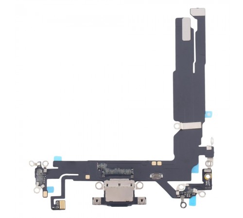 Шлейф для iPhone 16, коннектора зарядки, черный, с микрофоном, Original (PRC)