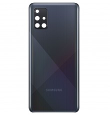 Задняя панель корпуса для Samsung A715F/DS Galaxy A71, черная (Prism Crush Black) + стекло камеры