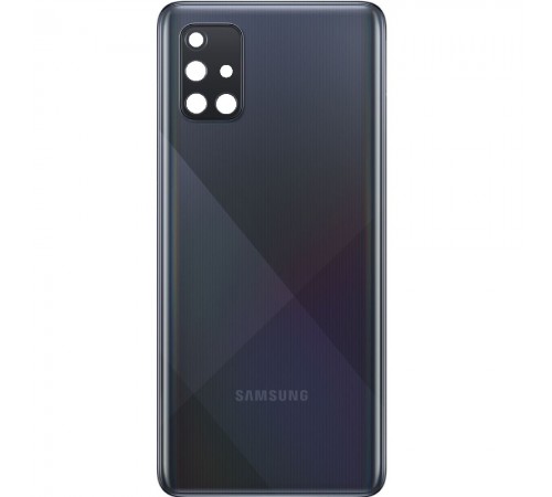Задня панель корпусу для Samsung A715F/DS Galaxy A71, чорна (Prism Crush Black) + скло камери