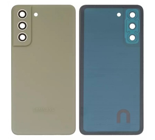 Задняя панель корпуса для Samsung G990B Galaxy S21 FE 5G, зеленая (Olive) + стекло камеры
