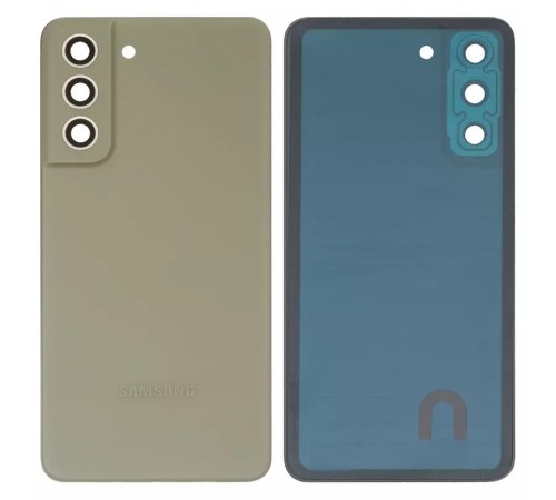 Задняя панель корпуса для Samsung G990B Galaxy S21 FE 5G, зеленая (Olive) + стекло камеры Задняя панель корпуса для Samsung G990B Galaxy S21 FE 5G, зеленая (Olive) + стекло камеры