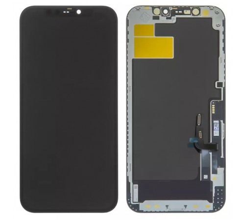 Дисплей для iPhone 12, iPhone 12 Pro, черный, с рамкой, Original (PRC), с пластиками камеры и датчика приближения, Self-welded OEM