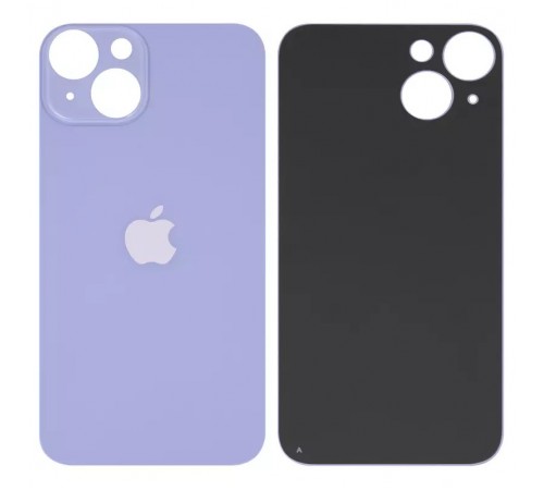 Задняя панель корпуса для iPhone 14, фиолетовая, не нужно снимать стекло камеры, big hole