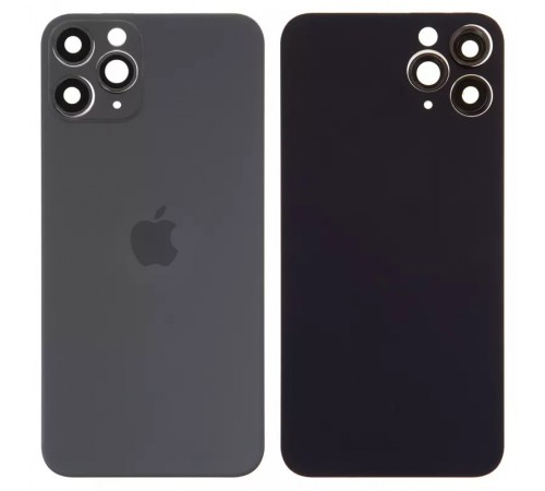 Задня панель корпусу для iPhone 11 Pro, сіра + скло камери, small hole, matte space gray Задня панель корпусу для iPhone 11 Pro, сіра + скло камери, small hole, matte space gray