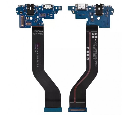 Шлейф для Samsung A516F Galaxy A51 5G, коннектора наушников, коннектора зарядки, с микрофоном, с компонентами, Original (PRC)
