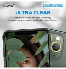 Захисне скло камери для Apple iPhone 11, сапфір, 0.4mm, 9H, Camera Armor Lens Protector, X-One, Yellow, комплект 2шт.  