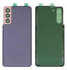 Задняя панель корпуса для Samsung G991 Galaxy S21 5G, фиолетовая (Phantom Violet) + стекло камеры