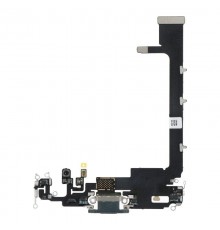 Шлейф для iPhone 11 Pro Max, конектора навушників, конектора зарядки, зелений, з мікрофоном