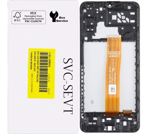 Дисплей для Samsung A047 Galaxy A04s, черный, с рамкой, Original, A047F_REV0.1