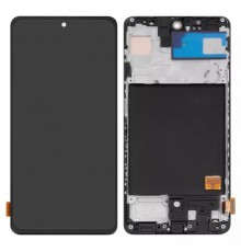 Дисплей для Samsung A515 Galaxy A51, черный, с рамкой, High Copy (OLED)