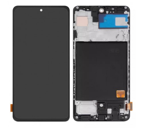 Дисплей для Samsung A515 Galaxy A51, черный, с рамкой, High Copy (OLED)