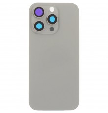 Задняя панель корпуса для iPhone 16 Pro, серая + стекло камеры, Original (PRC), natural titanium