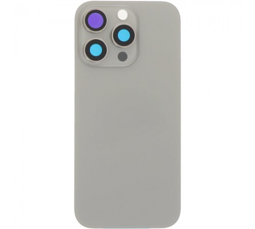 Задняя панель корпуса для iPhone 16 Pro, серая + стекло камеры, Original (PRC), natural titanium