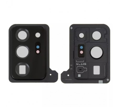 Скло камери для Samsung N985F Galaxy Note 20 Ultra, чорне (Mystic Black), з рамкою