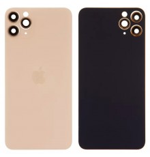Задня панель корпусу для iPhone 11 Pro Max, золотиста + скло камери, small hole, matte gold