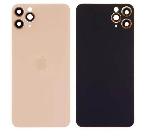 Задня панель корпусу для iPhone 11 Pro Max, золотиста + скло камери, small hole, matte gold
