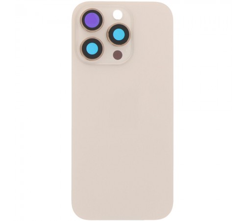 Задня панель корпусу для iPhone 16 Pro, біло-золотиста + скло камери, Original (PRC), desert titanium