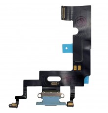 Шлейф для iPhone XR, коннектора зарядки, синий, с микрофоном, Original (PRC), с разборки