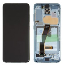 Дисплей для Samsung G980 Galaxy S20, G981 Galaxy S20 5G, синий, с рамкой, Original, сервисная упаковка, cloud blue, #GH82-22131D/GH82-22123D