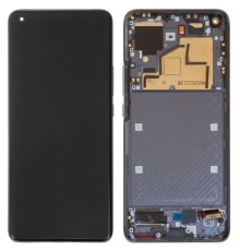 Дисплей для Xiaomi Mi 11, черный (Midnight Gray), с рамкой, Original (PRC), переклеено стекло