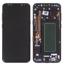 Дисплей для Samsung G955 Galaxy S8 Plus, черный, с рамкой, Оригинал (переклеено стекло), midnight black
