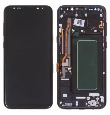 Дисплей для Samsung G955 Galaxy S8 Plus, чорний, з рамкою, Оригінал (переклеєне скло), midnight black