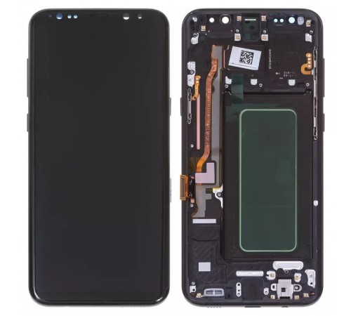 Дисплей для Samsung G955 Galaxy S8 Plus, чорний, з рамкою, Оригінал (переклеєне скло), midnight black