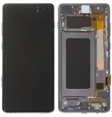 Дисплей для Samsung G975 Galaxy S10 Plus, черный (Prism Black), с рамкой, Copy (TFT)