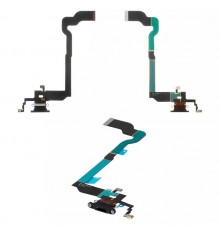 Шлейф для iPhone X, коннектора наушников, коннектора зарядки, черный, High Copy