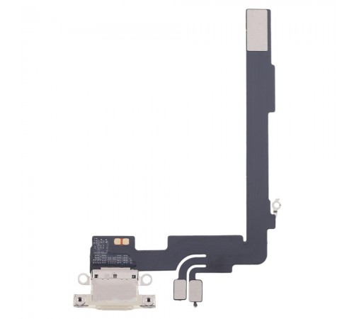 Шлейф для iPhone 16 Pro Max, коннектора зарядки, серый (Natural Titanium), с микрофоном, Original (PRC)