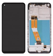 Дисплей для Samsung A115 Galaxy A11, M115 Galaxy M11, черный, с рамкой, Copy